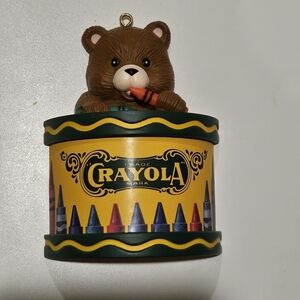 Vintage Rare 1990's Binney & Smith Crayola Bear & Drum Tree Ornament